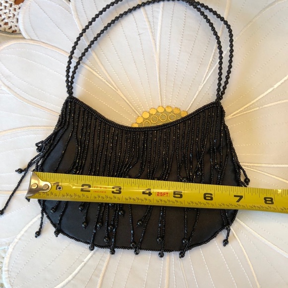 Confetti Woman’s Black Satin Beaded Evening Bag - Picture 4 of 4